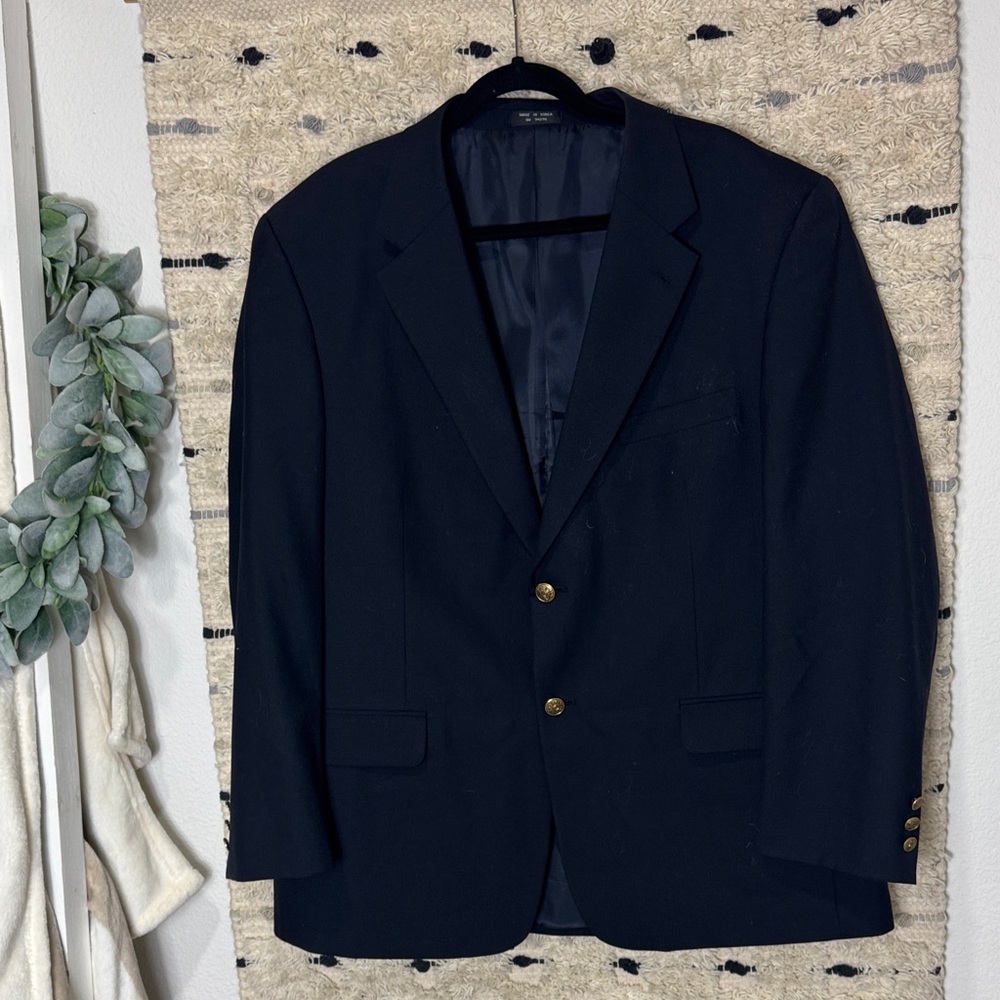 Jeremy Cobb Classic Black Men's wool Blazer Sports coat size 46R